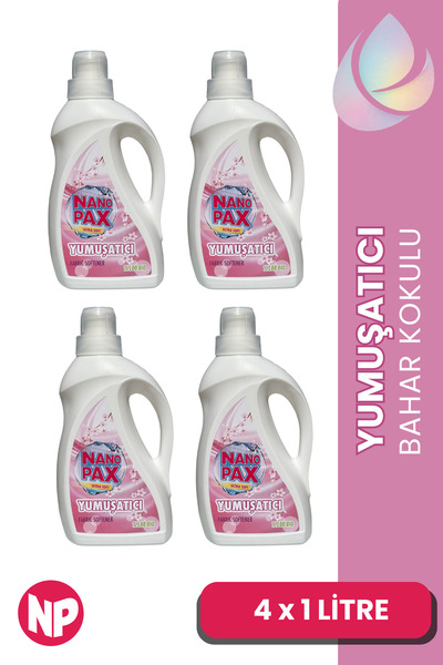 NanoPax Bahar Kokulu Konsantre Çamaşır Yumuşatıcısı 4 x 1000 ml (120 Yıkama)