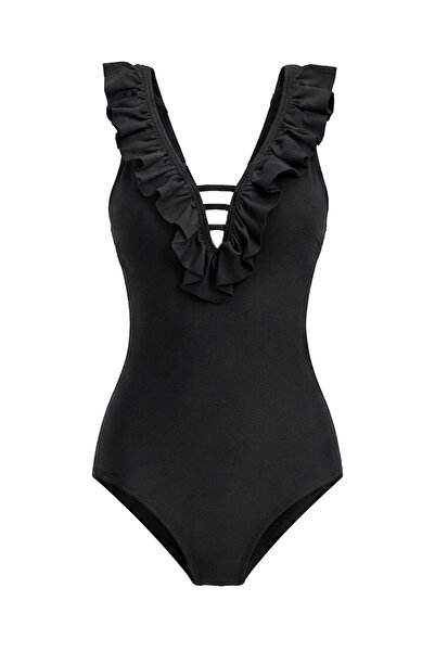 CUPSEA Women's Ruffled Front Swimsuit