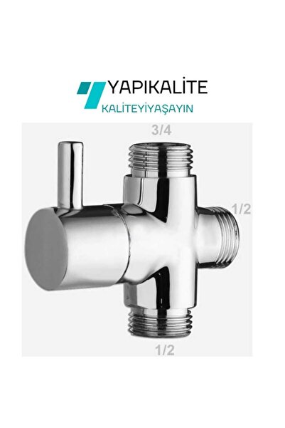 YAPI KALİTE Banyo Robot Duş Seti Yönlendirici Musluk 3/4x1/2x1/2