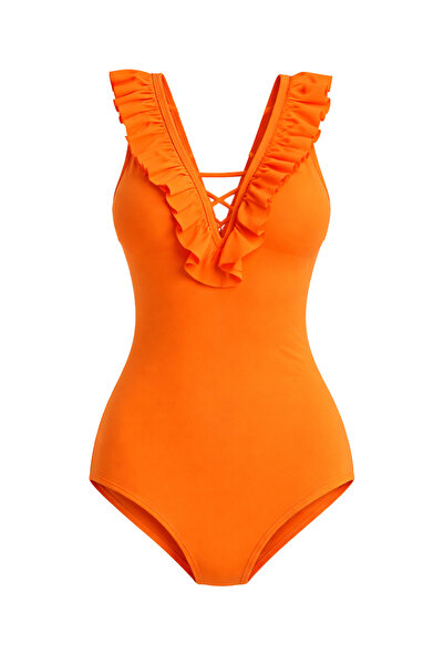 CUPSEA Women's Ruffled Front Swimsuit