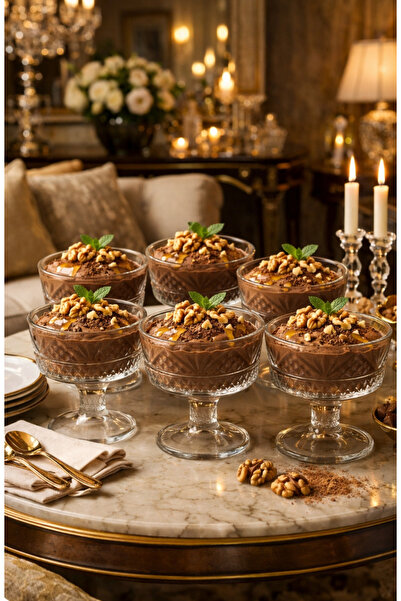 DİBA AVM 6-Piece Footed Sugar Bowl Dessert Serving Bowl Ice Cream Bowl Magnol...