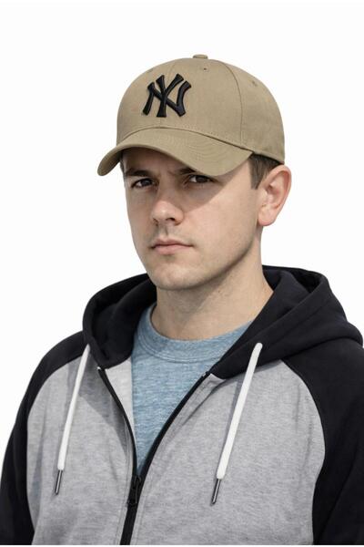 MSA Unisex Baseball Ny Embroidered Hat Beige-Black
