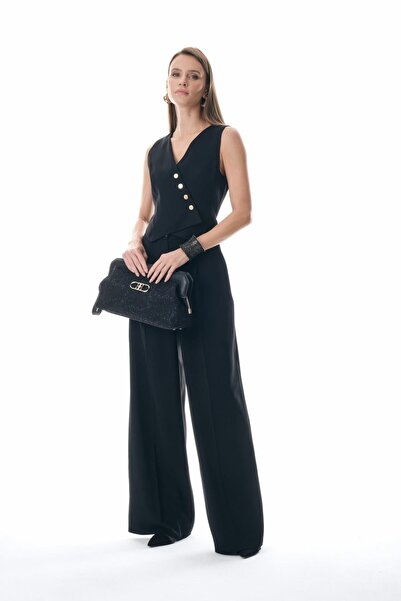 EXPLOSION Yelek Görünümlü Gold Düğmeli Tulum