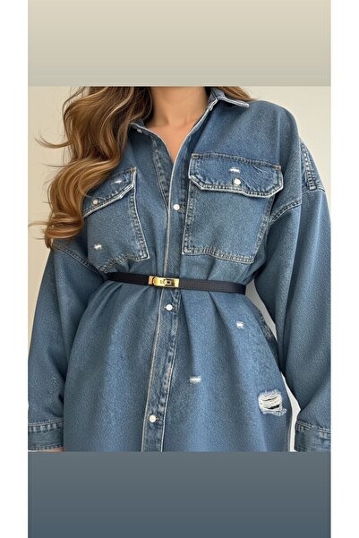 EMR Official Curea albastru închis/cu cataramă, curea pentru femei, curea pen...