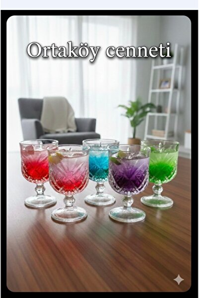 ORTAKÖY CENNETİ Audrey 6 lı Kısa Boy Şarap Kadehi Seti - Şeffaf 175 ml