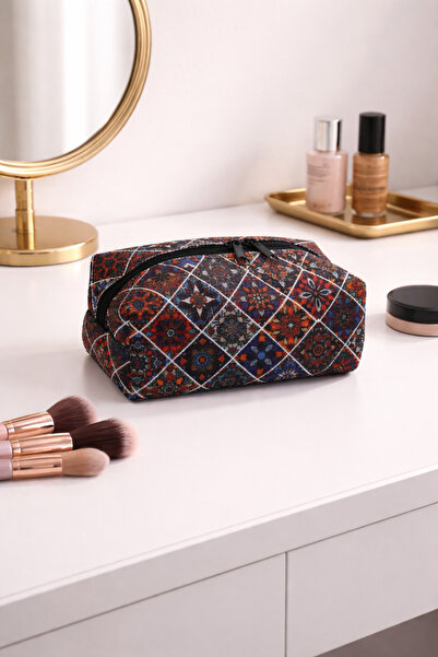 Paris Home Ethnic Patterned Makeup Bag – Zippered, Cosmetic and Care Organizer
