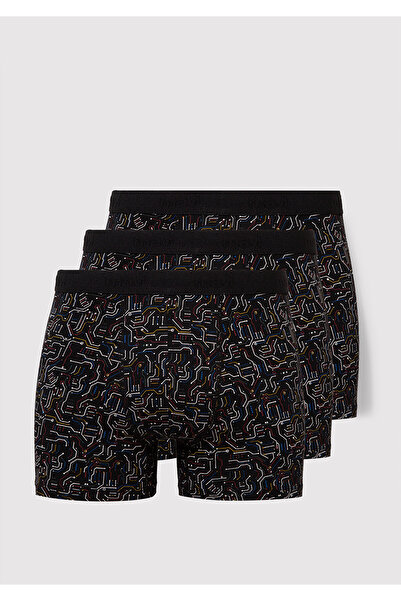 Mavi 3er-Pack bedruckte schwarze Boxershorts 0912208-900