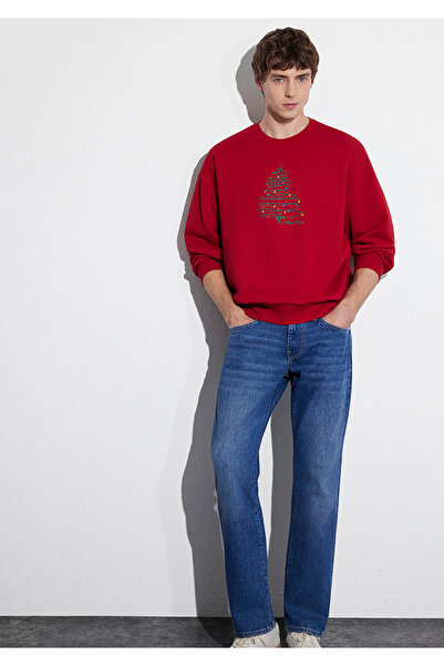 Mavi Rotes Sweatshirt mit Neujahrsmotiv 0S10552-70390