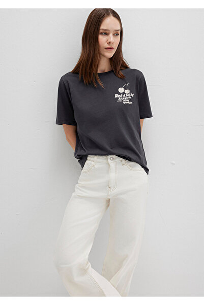 Mavi Bedrucktes Anthrazit-T-Shirt Regular Fit / Normaler Schnitt 1613484-70087