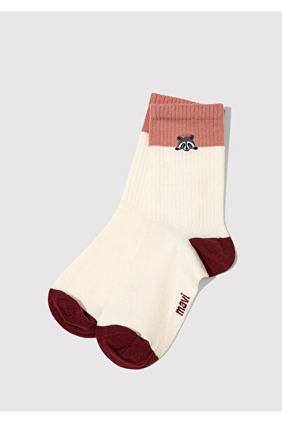 Mavi Raccoon Embroidered Ecru Socks 1913534-81964