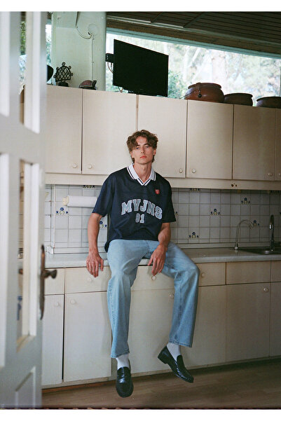 Mavi MVJNS 91 Baskılı Lacivert Forma Tişört Loose Fit / Bol Rahat Kesim 06127...