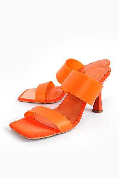 Liza Shoes Sofia Orange Transparent Women's Heeled Slippers - A002-k1252