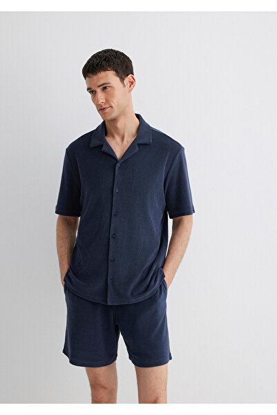 Mavi Чоловіча сорочка темно-сіра M0211565-82183 з короткими рукавами