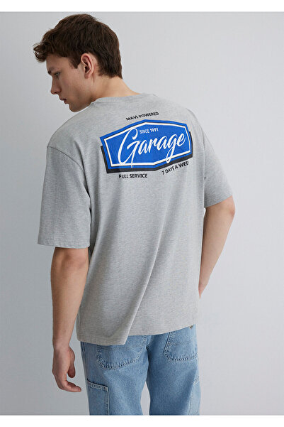 Mavi Garage Baskılı Gri Tişört Relaxed Fit / Rahat Kesim 0612605-80196