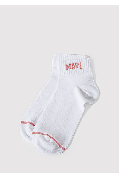 Mavi White Logo Detailed Booties Socks - 1912785 -20454