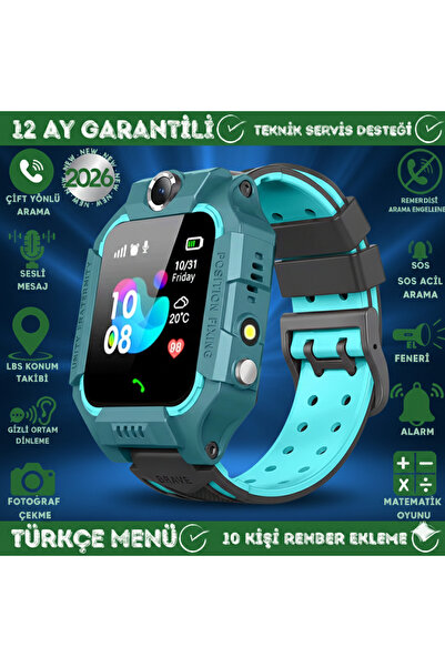 on time tech Kameralı Çocuk Takip Saati Sim Kartlı Gps Konum Akıllı Saat-yeşi...