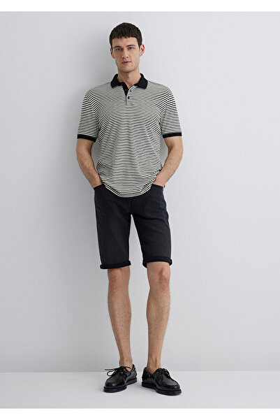 Mavi Nicholas Schwarze, anthrazitfarbene Jeansshorts -0416081307