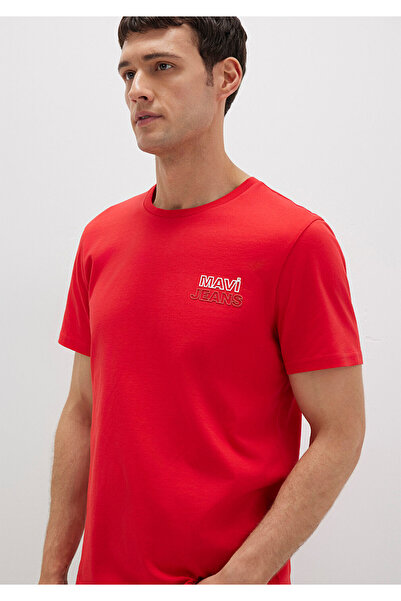 Mavi Jeans Printed Red T-Shirt Slim Fit / Tight Cut 066841-33099