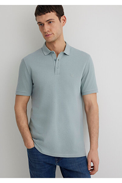 Mavi Lux Touch Polo Neck Modal Grey T-Shirt Regular Fit / Normal Cut 066157-3...