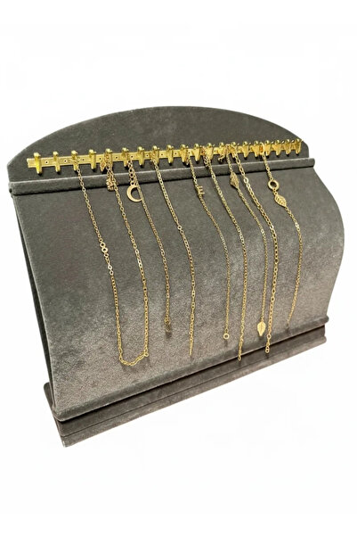 MeGass Dekor حامل عرض للأساور مصنوع من قماش السويد المنحني بلون مدخن، بطول 20...