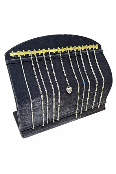 MeGass Dekor Curved Suede Fabric Black Color 20/24 cm Footed Hooked Bracelet ...