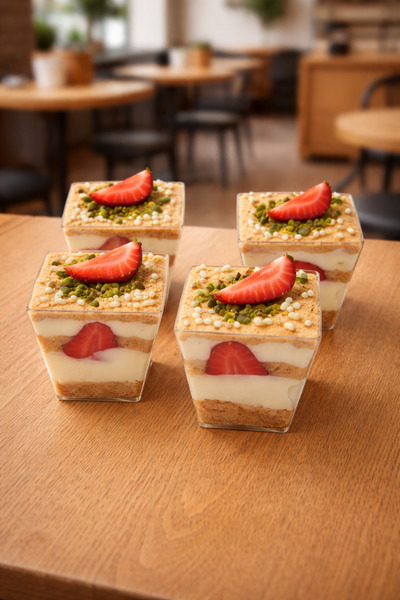 Ambalaj Evi Plastic Acrylic Prism Cubic Bowl 200 Cc 5 Pieces