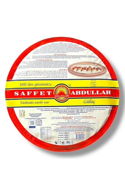 Saffet Abdullah Güllaç Tepsi Ambalaj 400 gr x 2 Paket