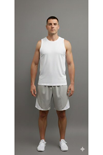 Baycombine35 Pantaloni scurți pentru antrenament de baschet din plasă, gri, d...