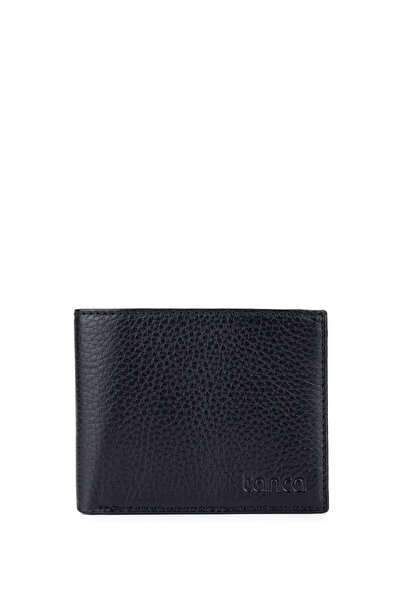 Tamer Tanca Ανδρικό πορτοφόλι από γνήσιο δέρμα σε μαύρο χρώμα