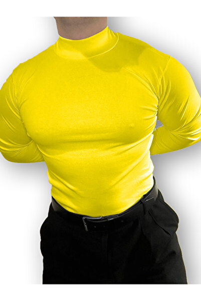 Lushen Uzun Kollu Yarım Boğazlı Balıkçı Yaka Likralı Penye Badi Body