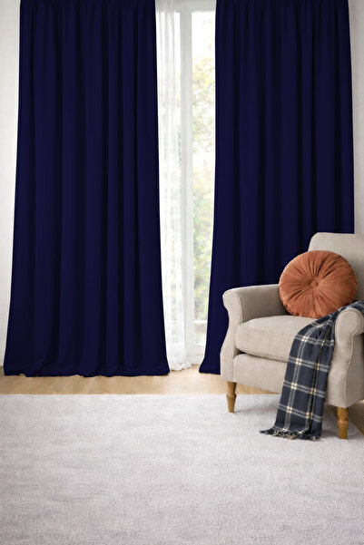 BD beyaz dokuma Perdele termică opace, rezistentă la lumină, albastru bleumar...