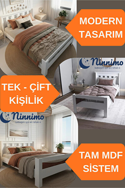 Ninnimo Newmod Icon 90x190 Yatak Uyumlu Yavrulu Antrasit Karyola- Q4004-4