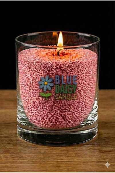 BlueDaisyCandle 1 Kg PEMBE renkli AHUDUDU kokulu Inci Tozu Mum ( 25 Adet 20 Cm Fitil Ile ) Toz Mum , Kum Mum
