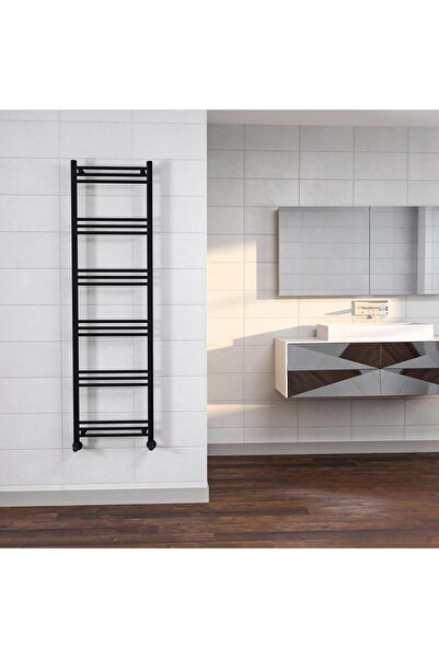 Lojimax Alüminyum Dekoratif Havlupan Lodos W 780 x 500 9 Dilim | Dokulu Siyah...