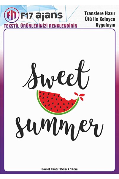 F17 Ajans Ütü ile Yapışan Tekstil DTF Transfer Baskı Sweet Summer