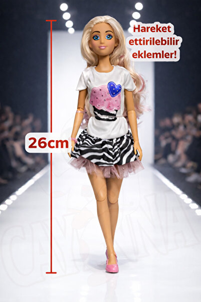 cayenna Elonna Urban Life Hareketli Eklemli Bebek Seti Aksesuarlı 2+ Yaş (4 A...