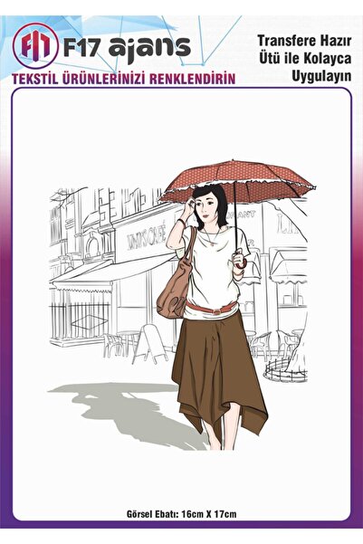 F17 Ajans Ütü ile Yapışan Tekstil DTF Transfer Baskı