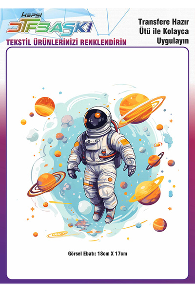 F17 Ajans Astronot Ütü ile Yapışan Tekstil DTF Baskı
