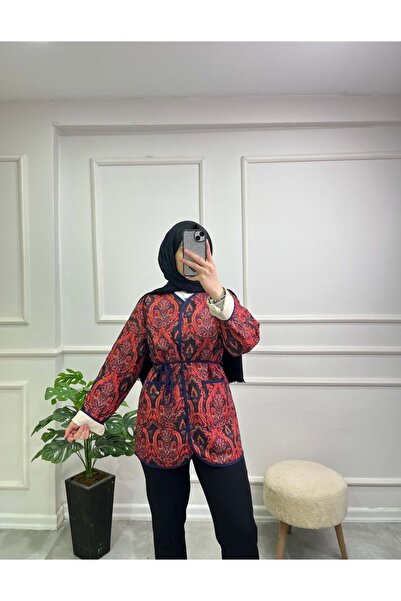 Bestway ve Diğeri 55010 ETNİK DESENLİ BEL BAĞLAMALI KİMONO KIRMIZI