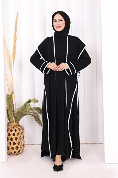 Bym Fashion طقم سترة وفستان مزدوج بتفاصيل أزرار 8485 أسود