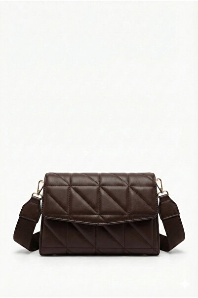 PurpleART Dámská hnědá prošívaná taška přes rameno s nastavitelným sloupkovým...