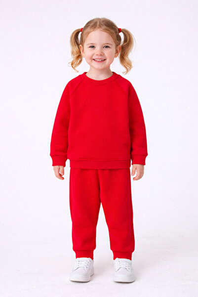 Verscon Kız Erkek Çocuk 3 İp Şardonlu Alt Üst Takım 9 Ay - 4 Yaş