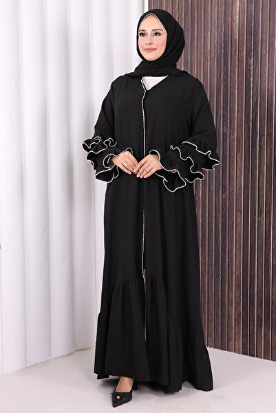 Bym Fashion Ferace ŞAL HEDİYE 70018 Siyah
