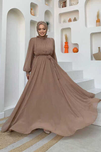 Bym Fashion Βραδινό φόρεμα από σιφόν 4976 βιζόν