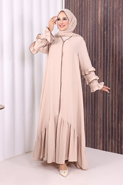 Bym Fashion Ferace ŞAL HEDİYE 70018 Taş