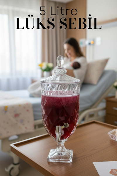 Roza's Home Lotus Musluklu Cam Sebil 5 Litre Parti Sebili Lüks Lohusa Şerbet ...