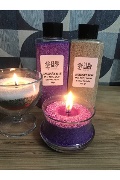BlueDaisyCandle Inci Tozu Mum Exclusive ( 30 Adet Fitil Ile ) GUAVA Aromalı M...