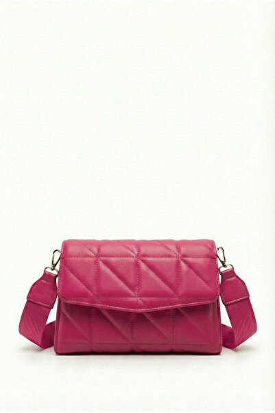 PurpleART Dámská fuchsiová prošívaná taška přes rameno s nastavitelným sloupk...
