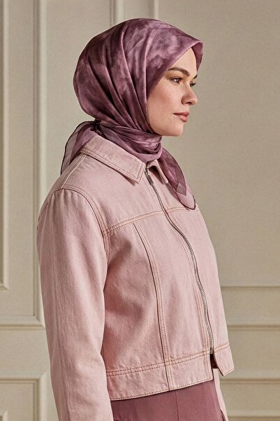 SilkTouch Bordo Bulut Desen Kraş Eşarp