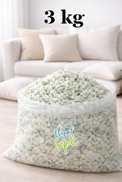 Elyaf Sepeti 3 Kg Kırpıntı Sünger Yatak Ve Yastık Dolum Maddesi
